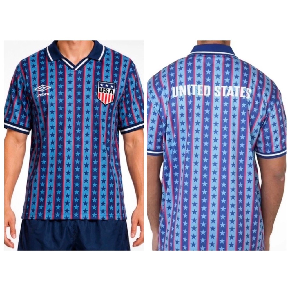 Umbro Team USA Adult Soccer Jersey XXL Stars Stripes Blue Red